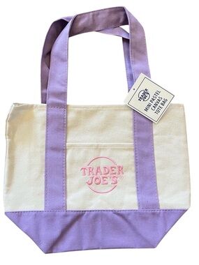 Trader Joe's Mini Lavender Canvas Tote